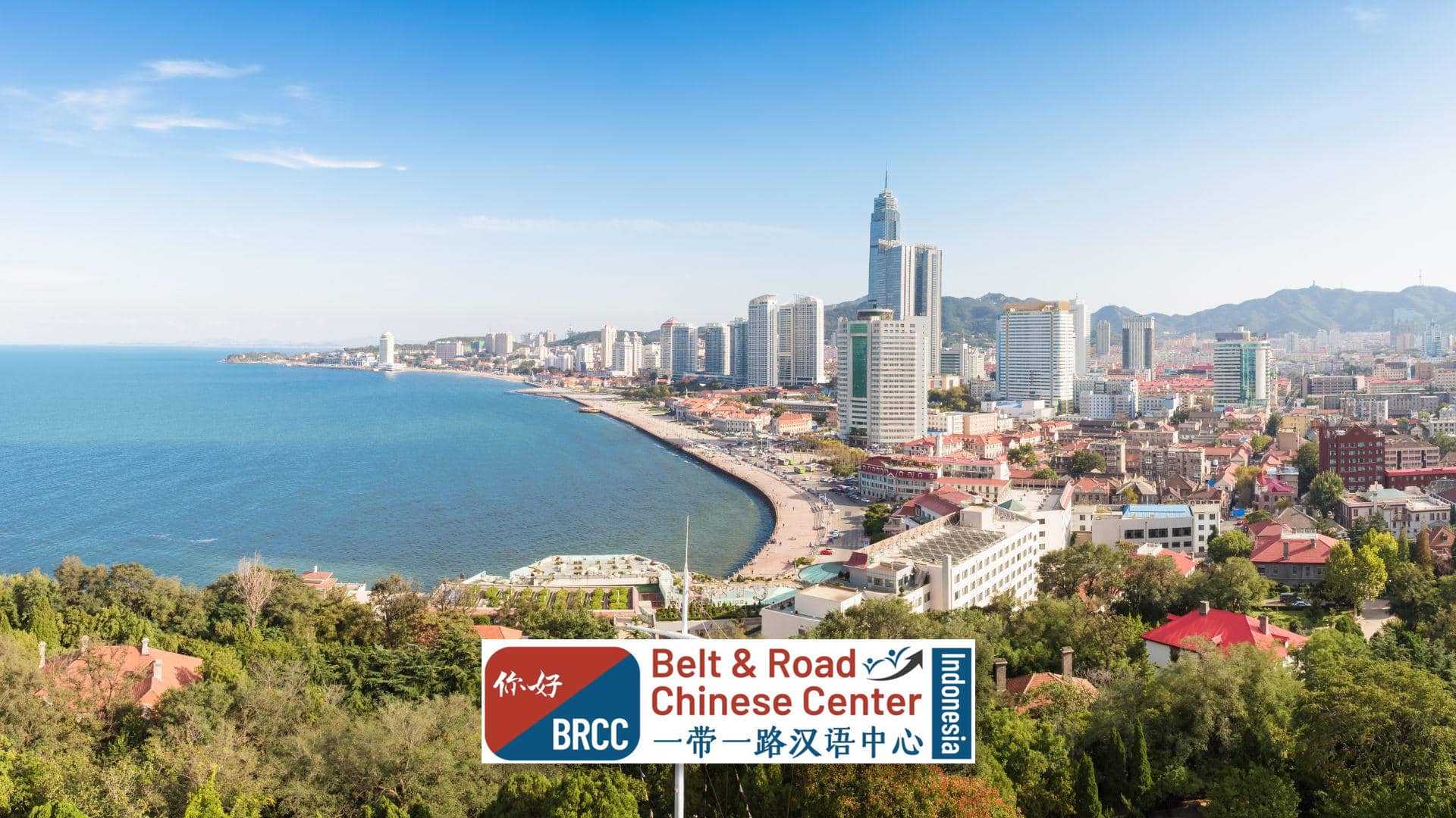 Pemandangan kota Yantai di China