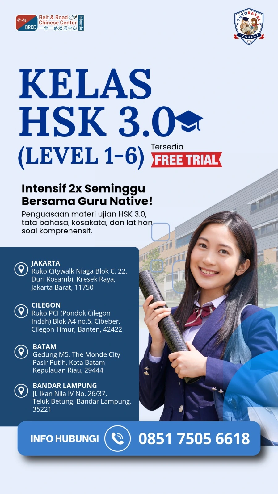 Kelas HSK 3.0 level 1 sampai 6 Poster Kelas HSK 3.0 level 1 sampai 6 intensif dua kali seminggu